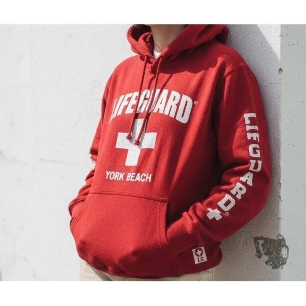 York Beach Life Guard Hoodie, Youth Size Medium (fits‎ Like XS Women's) Summer
